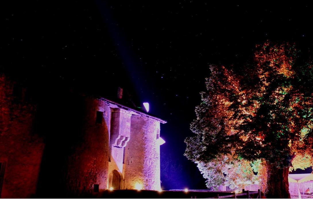 Le château de chiré la Nuit bien éclairé